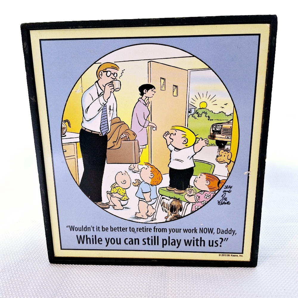 Open Road brand"The Family Circus" Nostalgic funny paper cube wall art.